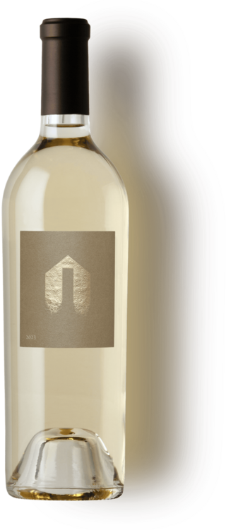 White wine bottle of wine showing horizontally